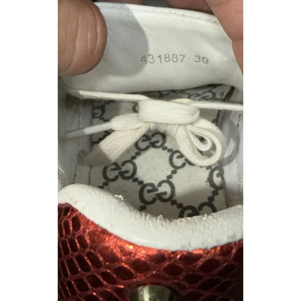 Gucci Ace Trainers Pearl Studded Web White Leather Shoes Womens Size 9 US 39 EU